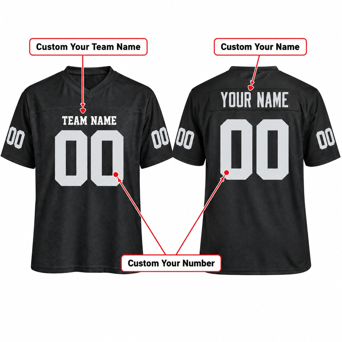 Personalized Las Vegas Raiders Football Jersey – Black Game Style, Custom Name Patch, Team Name, Number & Logo-2