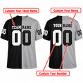 Personalized Las Vegas Raiders Football Jersey – Black Silver Split Legacy Style, Custom Name Patch, Team Name, Number & Logo-2