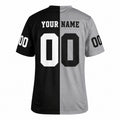 Personalized Las Vegas Raiders Football Jersey – Black Silver Split Legacy Style, Custom Name Patch, Team Name, Number & Logo-4