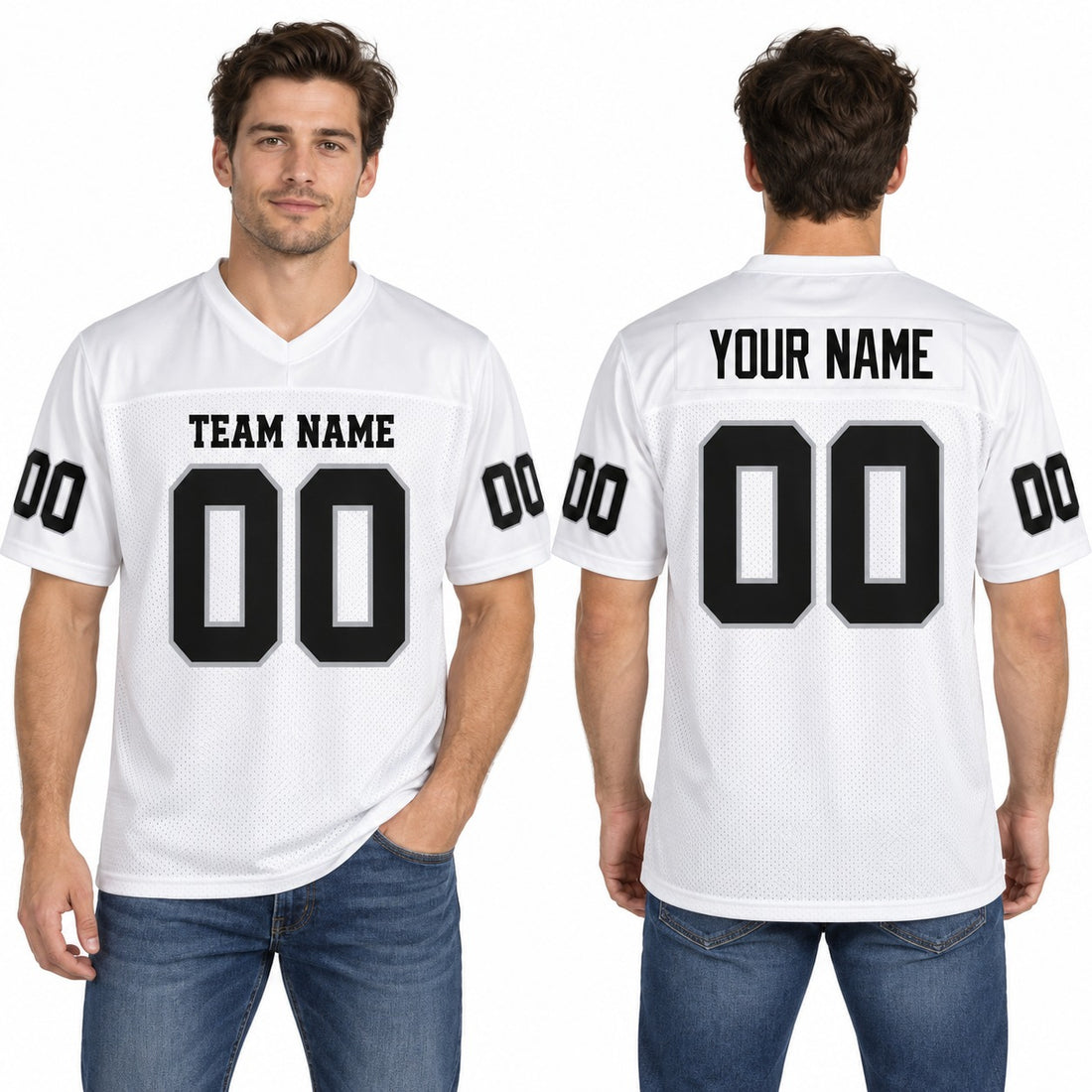 Personalized Las Vegas Raiders Football Jersey – White Game Style, Custom Name Patch, Team Name, Number & Logo-1
