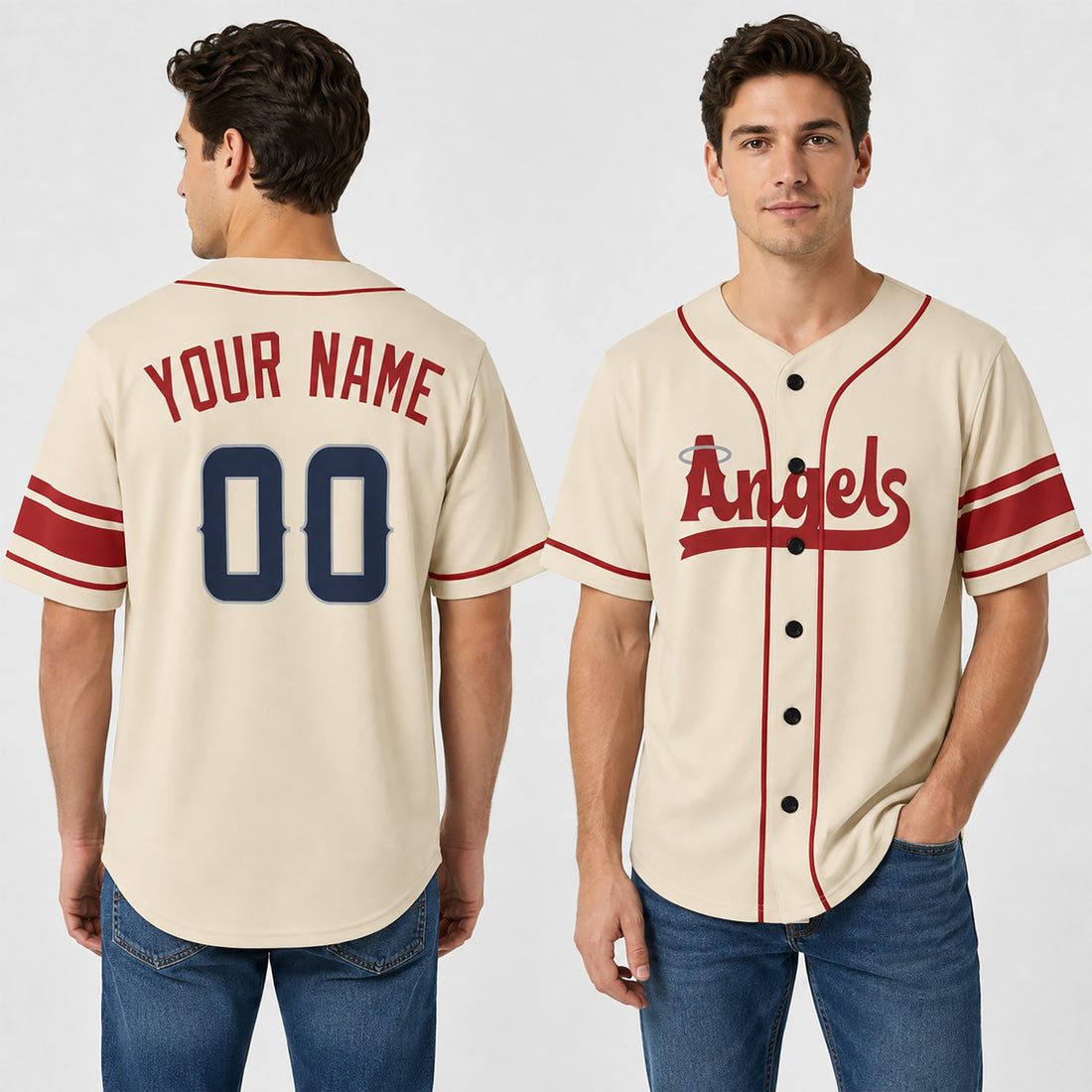 Personalized Los Angeles Angels Baseball Jersey - Cream City Connect Style, Custom Name & Number-1