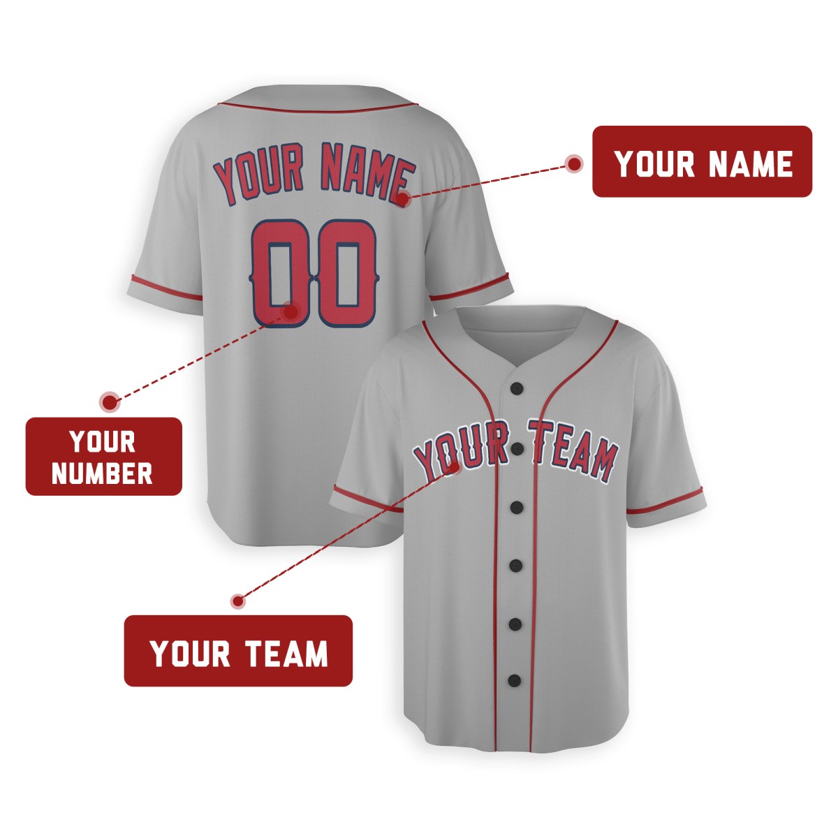 Personalized Los Angeles Angels Baseball Jersey - Gray Road Style, Custom Name & Number-2