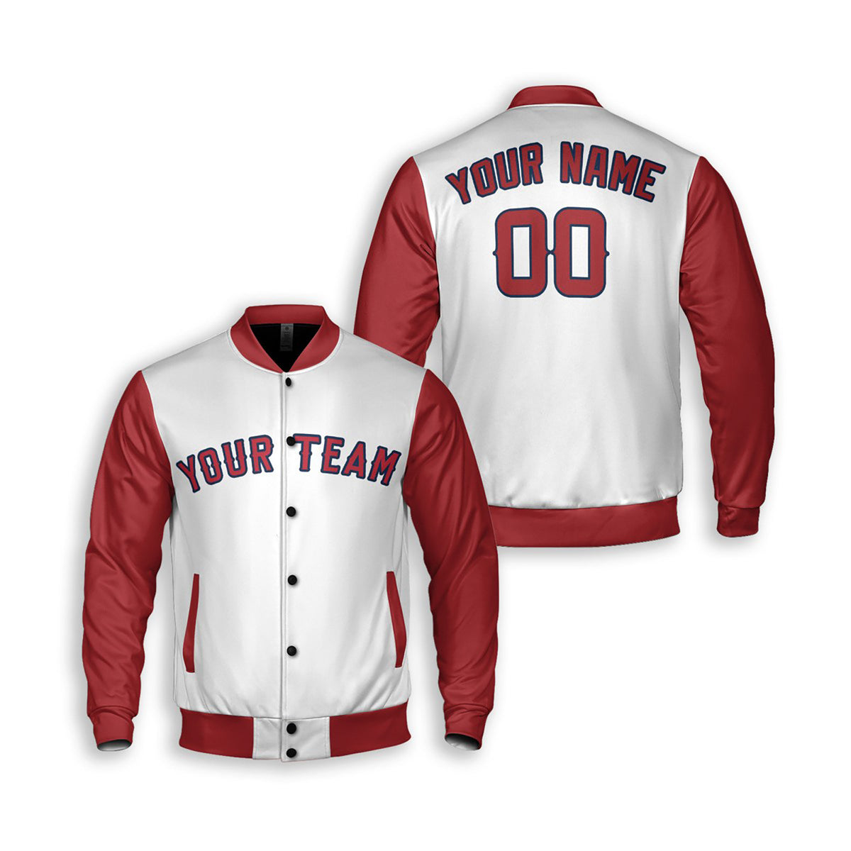 Personalized Los Angeles Angels Varsity Jacket – White Red Alternate Style, Custom Name & Number-3
