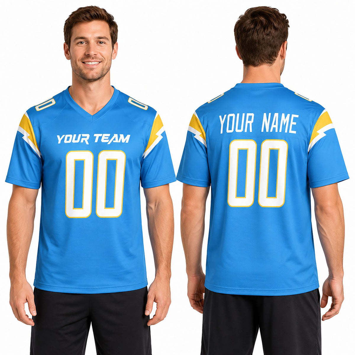 Personalized Los Angeles Chargers Football Jersey - Powder Blue Fan Style, Custom Name & Number-1