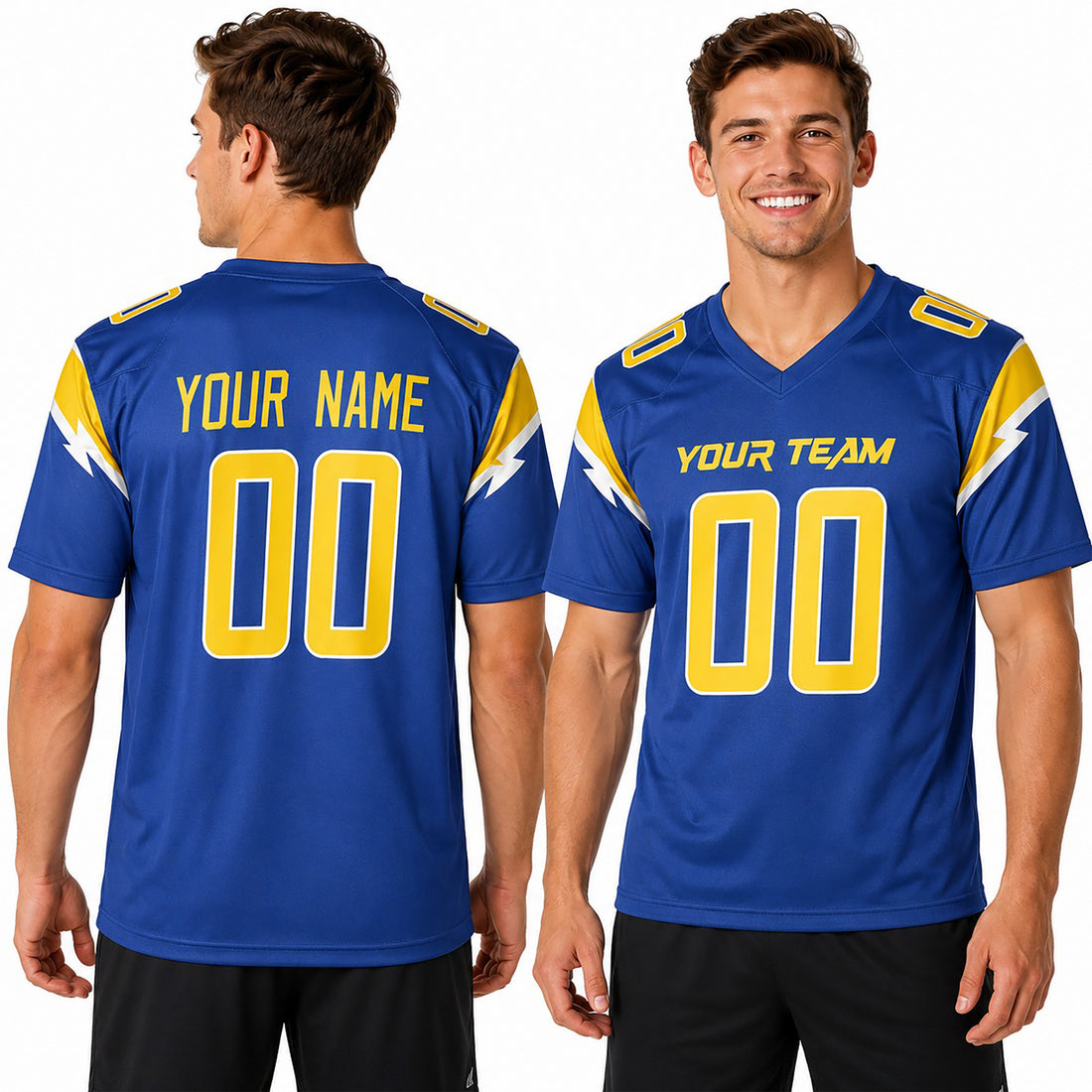 Personalized Los Angeles Chargers Football Jersey - Royal Alternate Style, Custom Name & Number-1