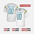 Personalized Los Angeles Chargers Football Jersey - White Fan Style, Custom Name & Number-2