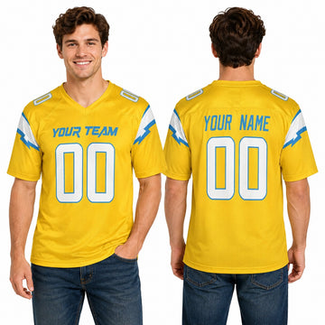 Personalized Los Angeles Chargers Football Jersey - Yellow Alternate Style, Custom Name & Number-1