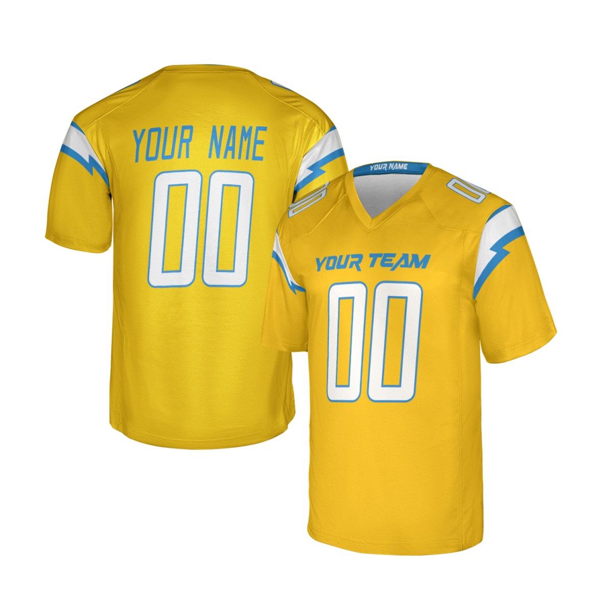 Personalized Los Angeles Chargers Football Jersey - Yellow Alternate Style, Custom Name & Number-3