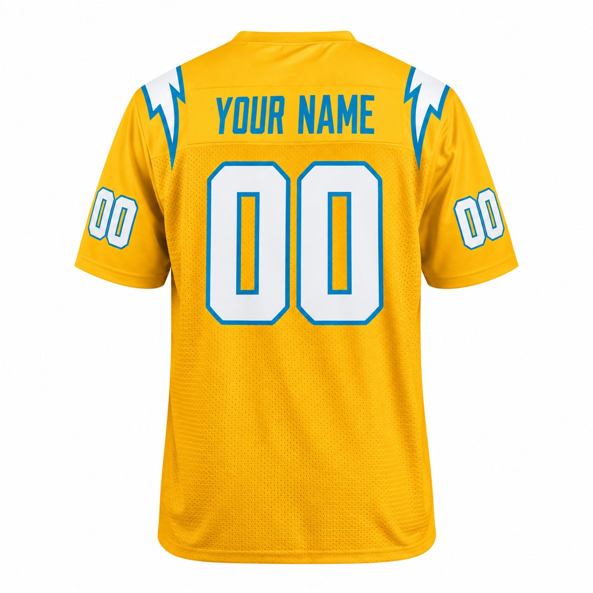 Personalized Los Angeles Chargers Football Jersey – Gold Charger Power Legend Style, Custom Name Patch, Team Name, Number & Logo-4