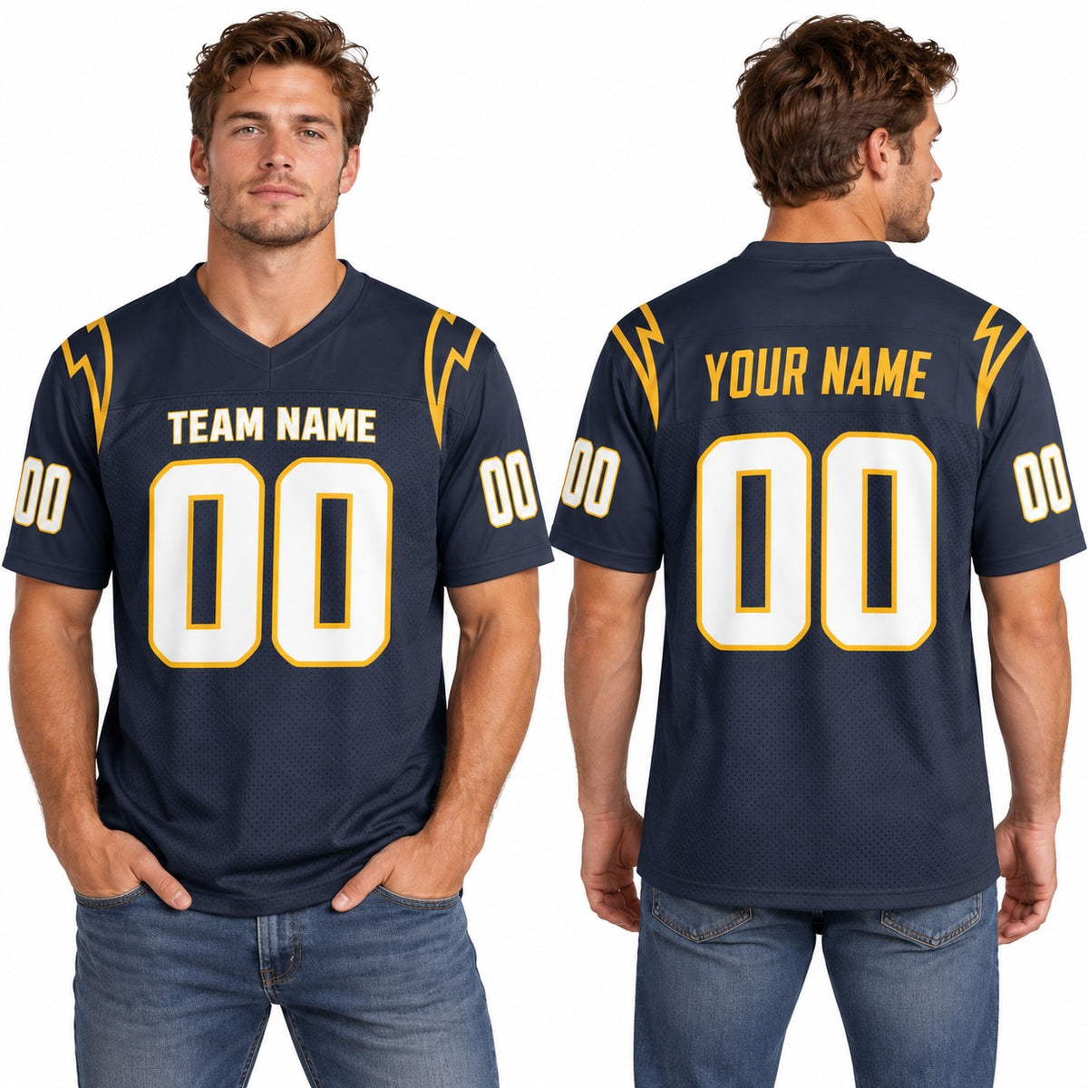 Personalized Los Angeles Chargers Football Jersey – Navy Alternate Style, Custom Name Patch, Team Name, Number & Logo-1