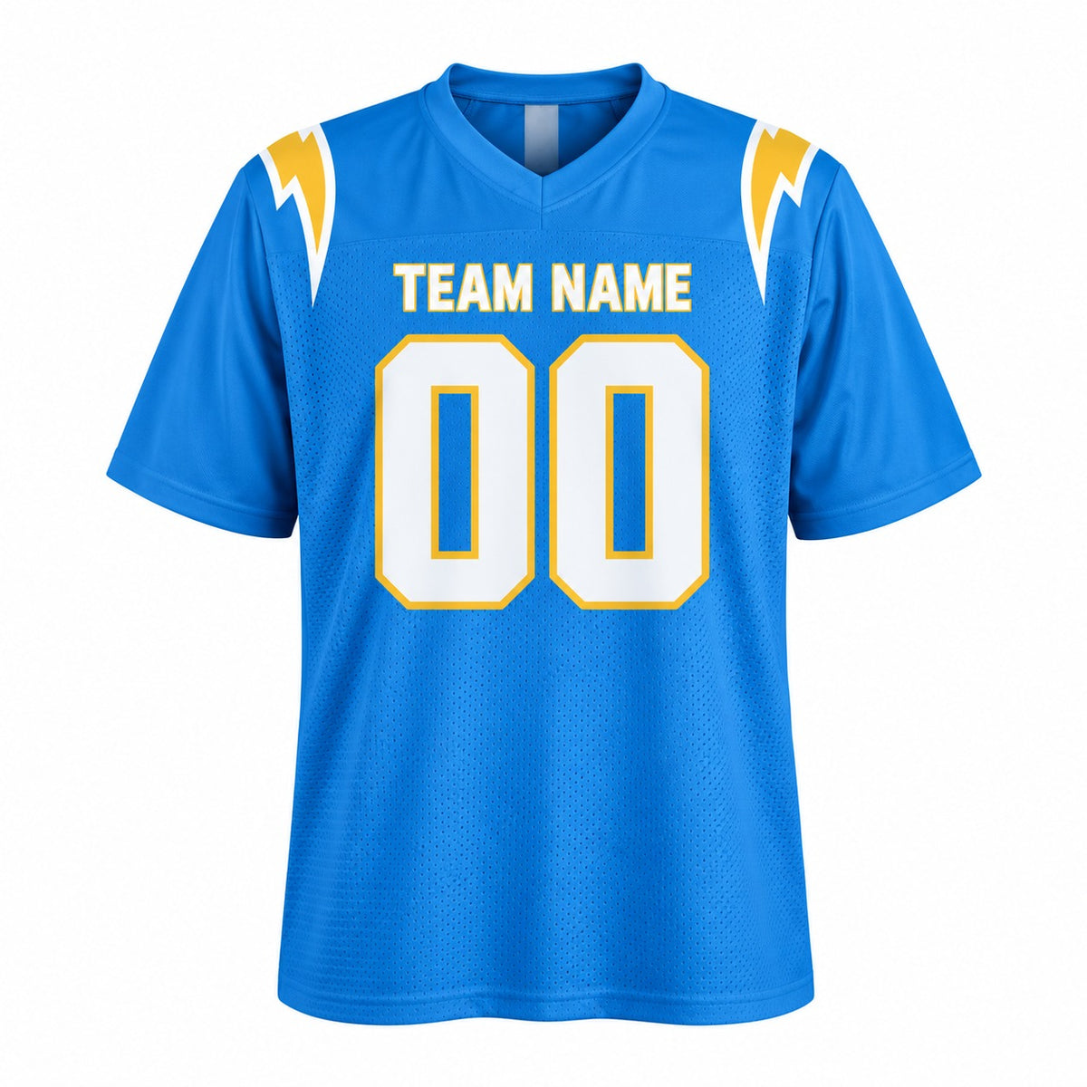 Personalized Los Angeles Chargers Football Jersey – Powder Blue Game Style, Custom Name Patch, Team Name, Number & Logo-3