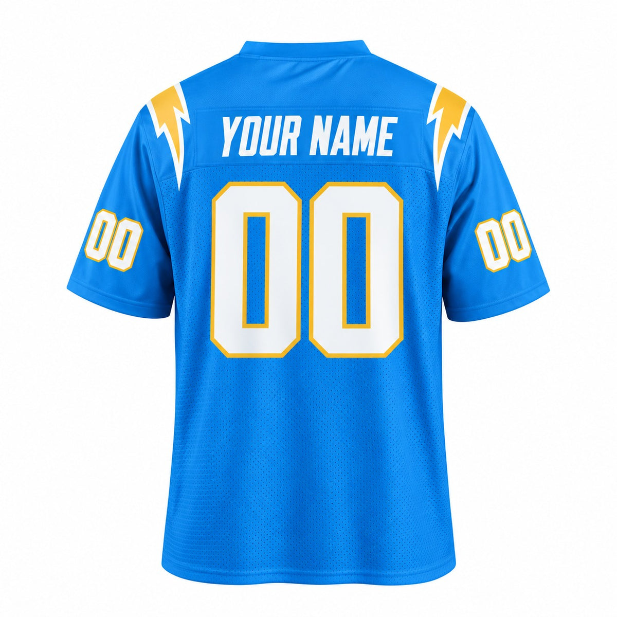 Personalized Los Angeles Chargers Football Jersey – Powder Blue Game Style, Custom Name Patch, Team Name, Number & Logo-4