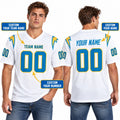 Personalized Los Angeles Chargers Football Jersey – White Game Style, Custom Name Patch, Team Name, Number & Logo-2