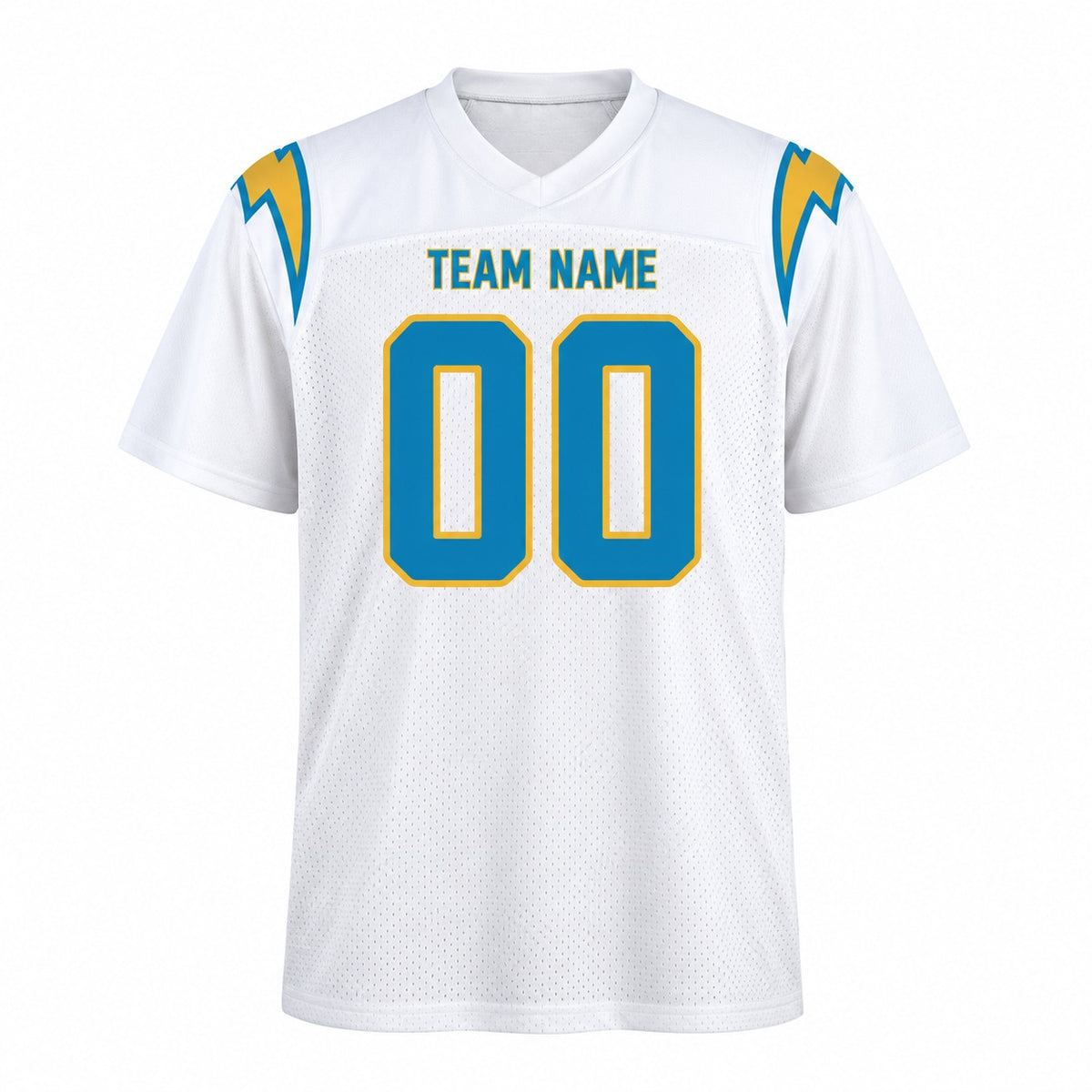 Personalized Los Angeles Chargers Football Jersey – White Game Style, Custom Name Patch, Team Name, Number & Logo-3