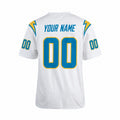 Personalized Los Angeles Chargers Football Jersey – White Game Style, Custom Name Patch, Team Name, Number & Logo-4