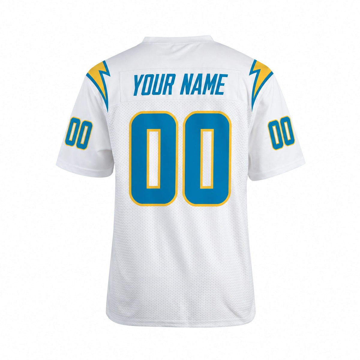 Personalized Los Angeles Chargers Football Jersey – White Game Style, Custom Name Patch, Team Name, Number & Logo-4