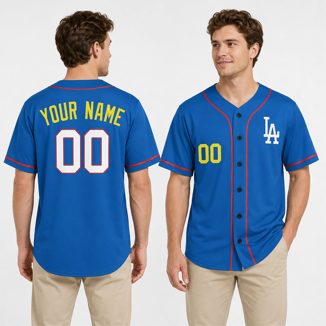 Personalized Los Angeles Dodgers Baseball Jersey - Blue LA 2025 National League All-Star Style, Custom Name & Number-1