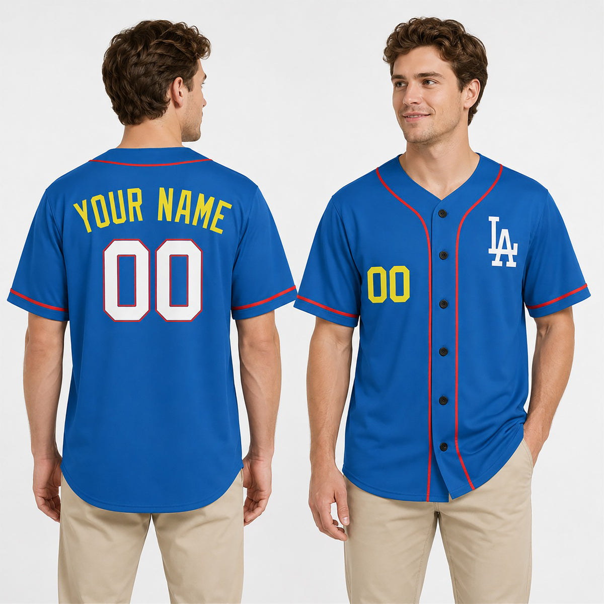 Personalized Los Angeles Dodgers Baseball Jersey - Blue LA 2025 National League All-Star Style, Custom Name & Number-1