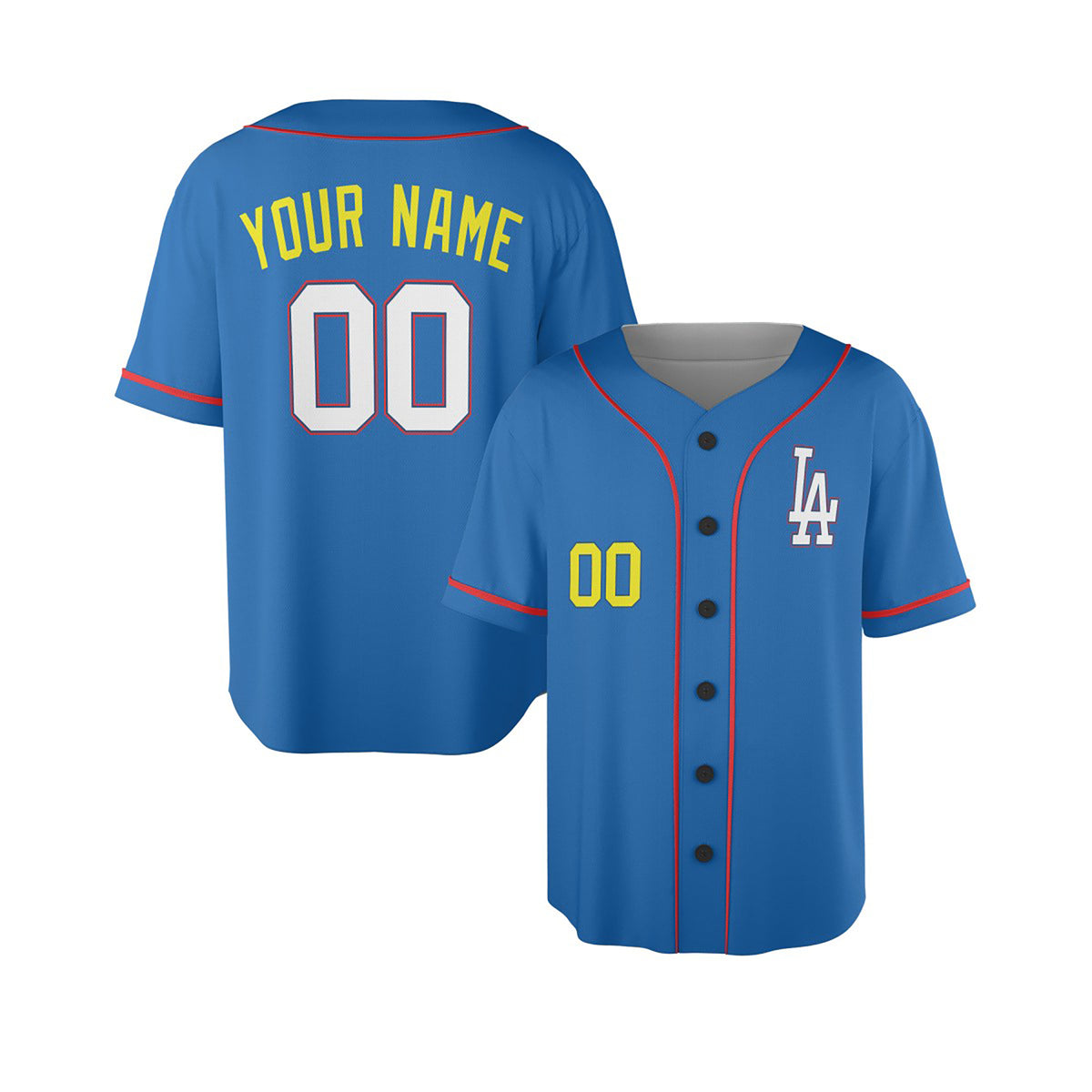 Personalized Los Angeles Dodgers Baseball Jersey - Blue LA 2025 National League All-Star Style, Custom Name & Number-3
