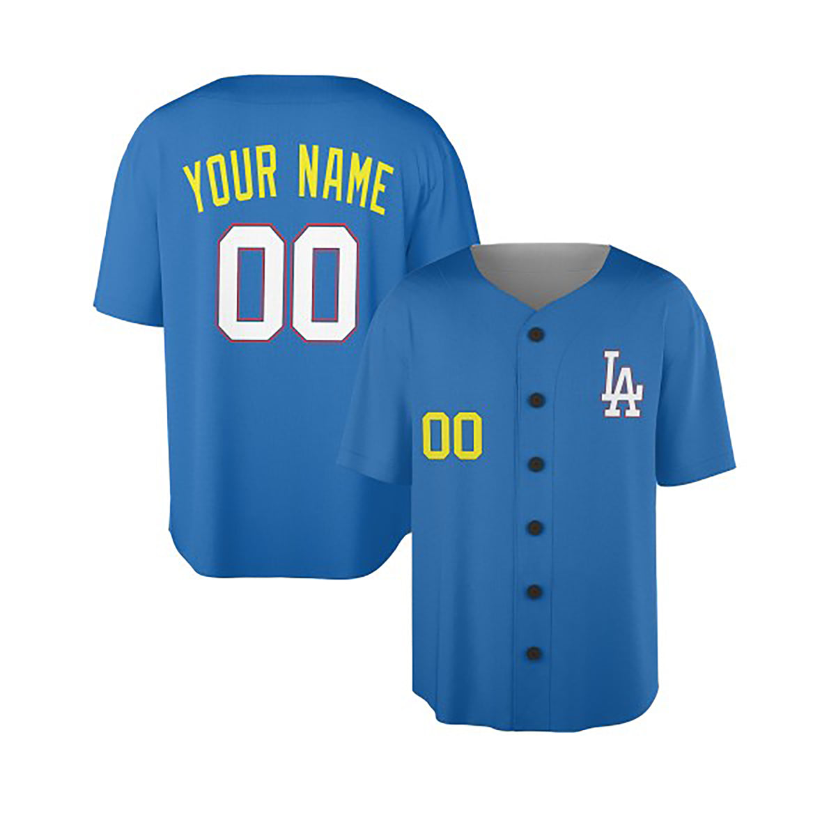 Personalized Los Angeles Dodgers Baseball Jersey - Blue LA 2025 National League All-Star Style, Custom Name & Number-4