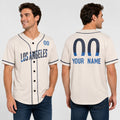 Personalized Los Angeles Dodgers Baseball Jersey - Cream City Style, Custom Name & Number-1