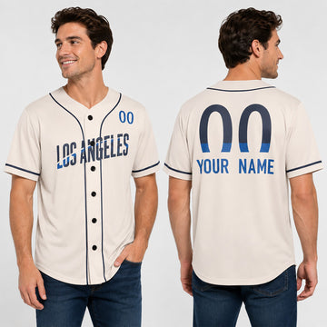 Personalized Los Angeles Dodgers Baseball Jersey - Cream City Style, Custom Name & Number-1