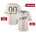 Personalized Los Angeles Dodgers Baseball Jersey - Cream City Style, Custom Name & Number-2