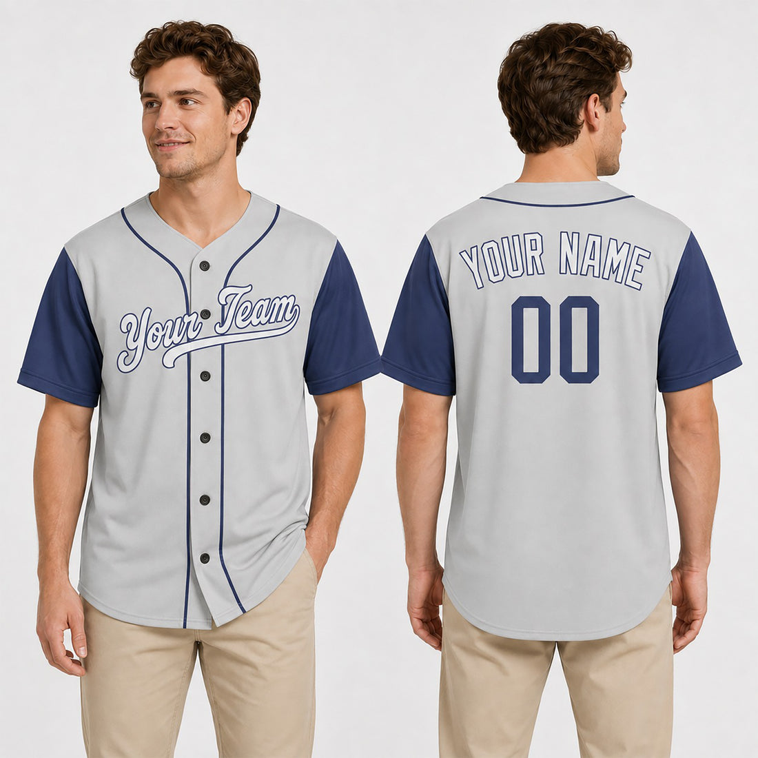 Personalized Los Angeles Dodgers Baseball Jersey - Gray Birdseye Style, Custom Name & Number-1