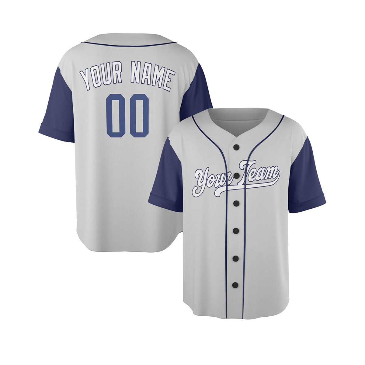 Personalized Los Angeles Dodgers Baseball Jersey - Gray Birdseye Style, Custom Name & Number-3