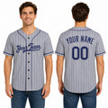 Personalized Los Angeles Dodgers Baseball Jersey - Gray Pinstripe Style, Custom Name & Number-1