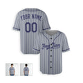 Personalized Los Angeles Dodgers Baseball Jersey - Gray Pinstripe Style, Custom Name & Number-4