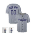 Personalized Los Angeles Dodgers Baseball Jersey - Gray Pinstripe Style, Custom Name & Number-5