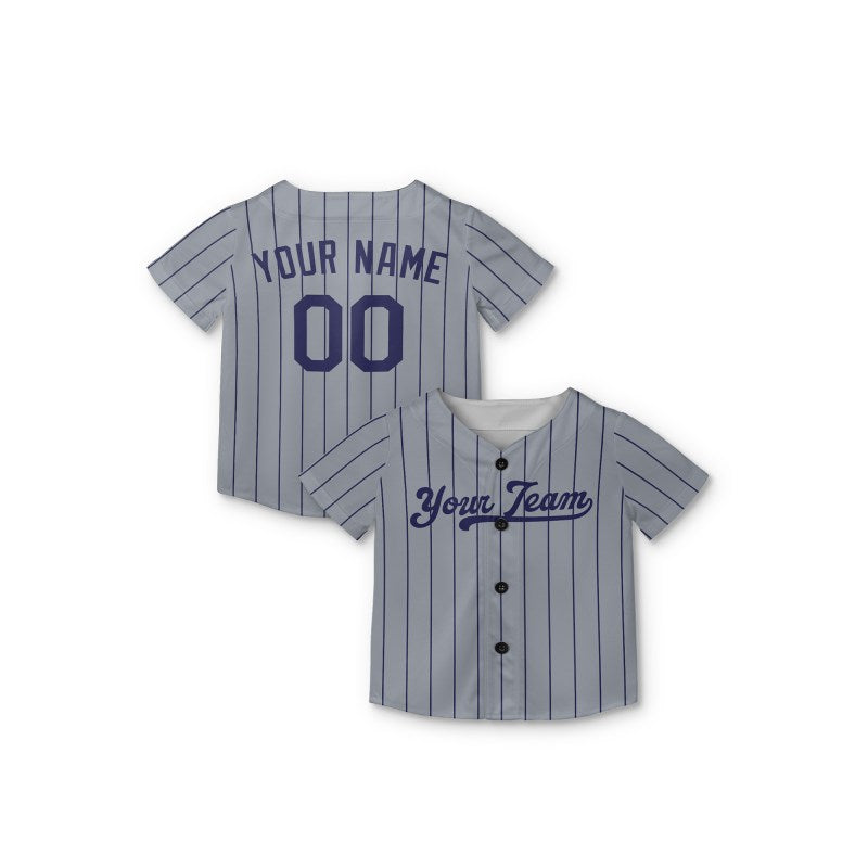 Personalized Los Angeles Dodgers Baseball Jersey - Gray Pinstripe Style, Custom Name & Number-7