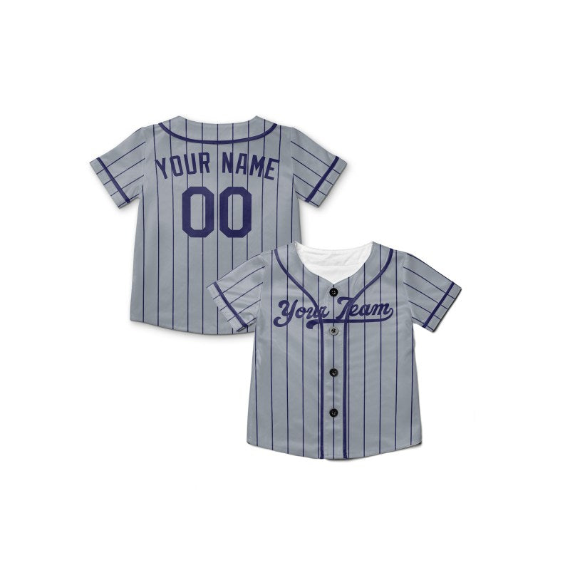 Personalized Los Angeles Dodgers Baseball Jersey - Gray Pinstripe Style, Custom Name & Number-8
