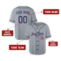 Personalized Los Angeles Dodgers Baseball Jersey - Gray Road Style, Custom Name & Number-2