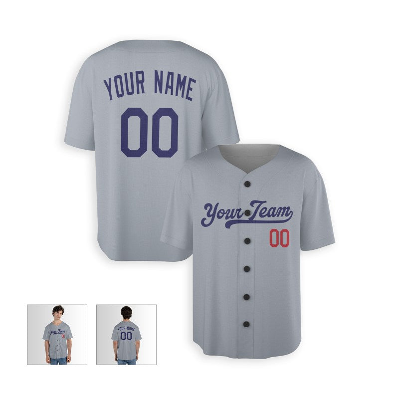 Personalized Los Angeles Dodgers Baseball Jersey - Gray Road Style, Custom Name & Number-3