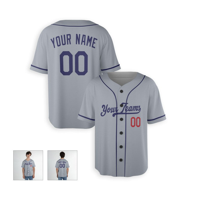 Personalized Los Angeles Dodgers Baseball Jersey - Gray Road Style, Custom Name & Number-4