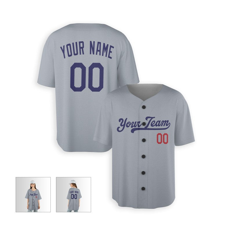 Personalized Los Angeles Dodgers Baseball Jersey - Gray Road Style, Custom Name & Number-5