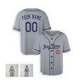 Personalized Los Angeles Dodgers Baseball Jersey - Gray Road Style, Custom Name & Number-6