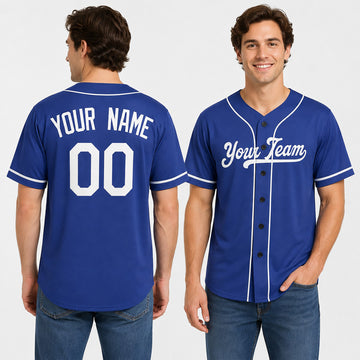 Personalized Los Angeles Dodgers Baseball Jersey - Royal Blue Alternate Style, Custom Name & Number-1