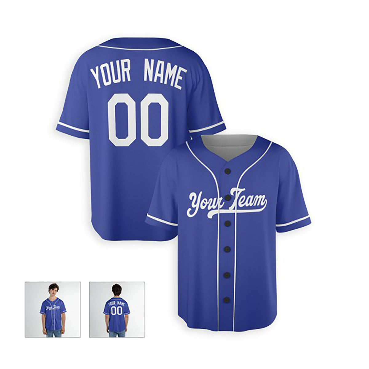 Personalized Los Angeles Dodgers Baseball Jersey - Royal Blue Alternate Style, Custom Name & Number-4