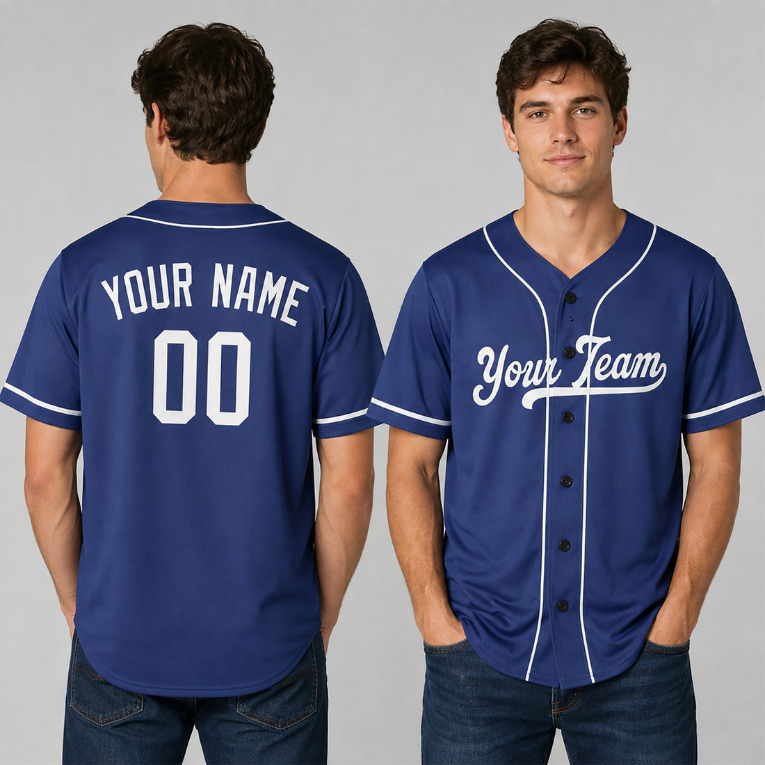 Personalized Los Angeles Dodgers Baseball Jersey - Royal Blue City Style, Custom Name & Number-1