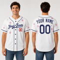 Personalized Los Angeles Dodgers Baseball Jersey – White Flowers Style, Custom Name & Number-1