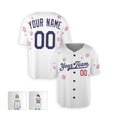 Personalized Los Angeles Dodgers Baseball Jersey – White Flowers Style, Custom Name & Number-6