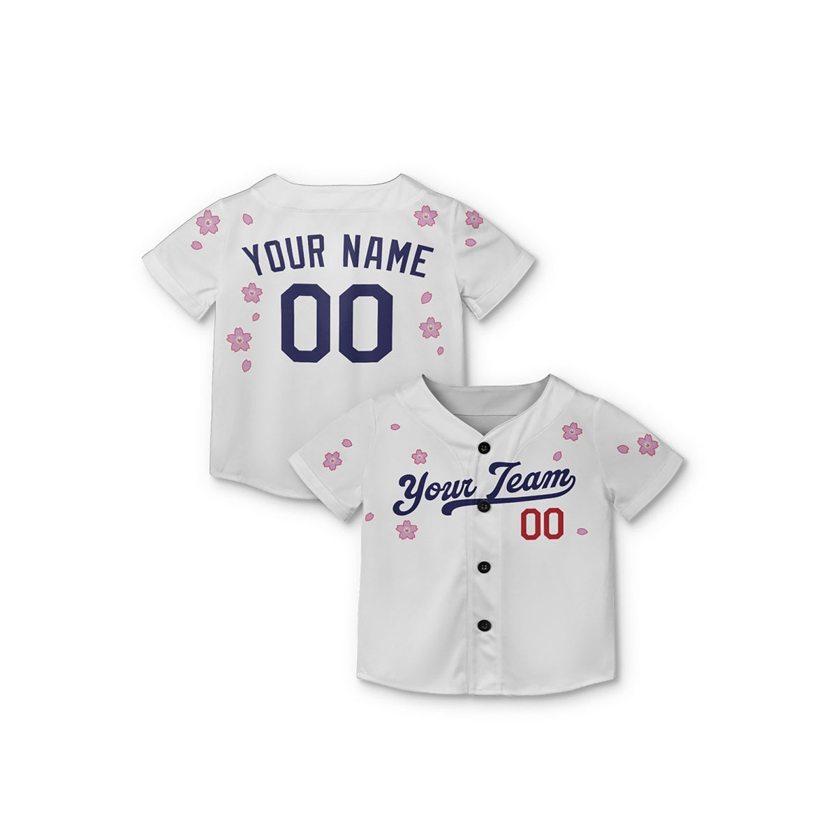 Personalized Los Angeles Dodgers Baseball Jersey – White Flowers Style, Custom Name & Number-8