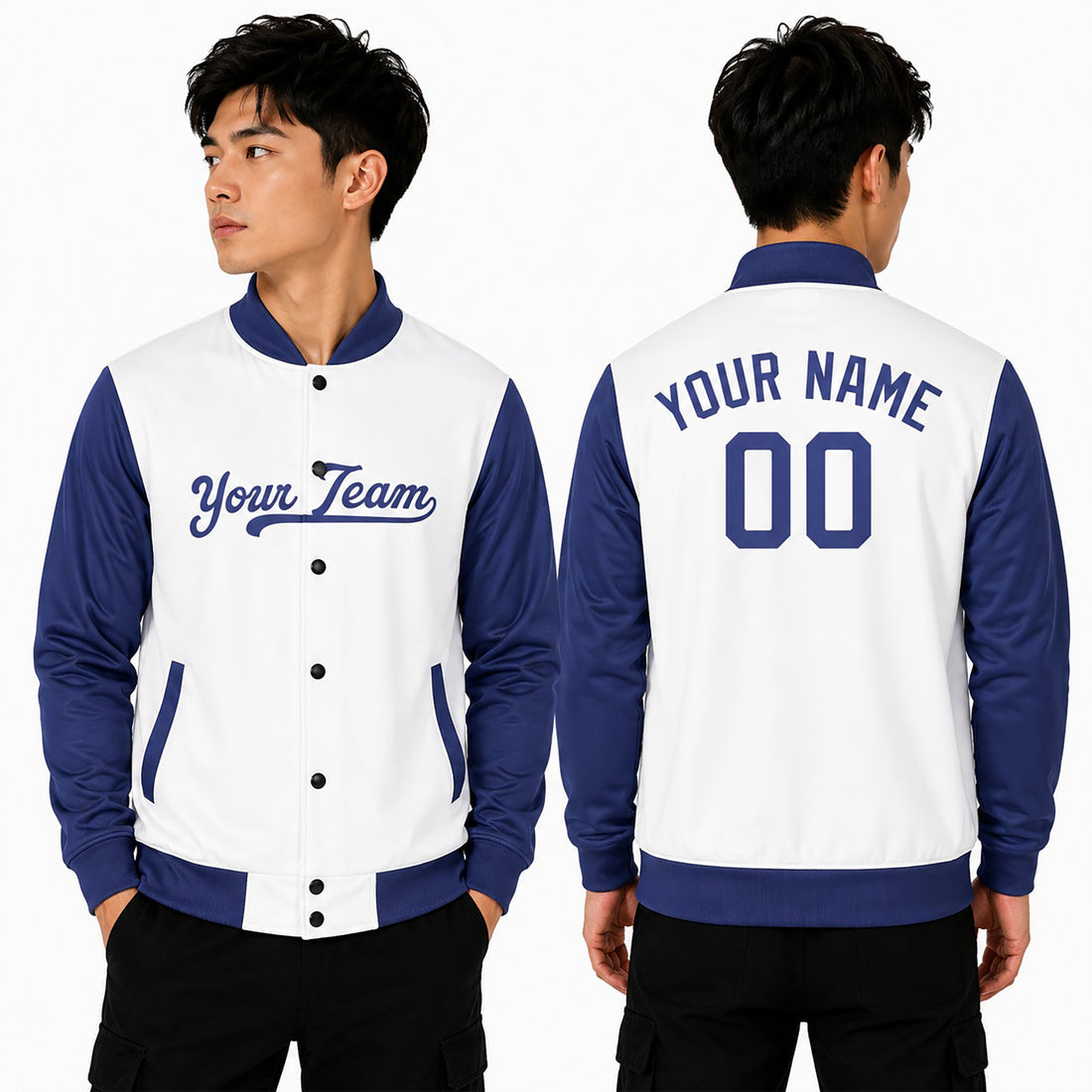 Personalized Los Angeles Dodgers Varsity Jacket – White Blue Home Style, Custom Name & Number-1