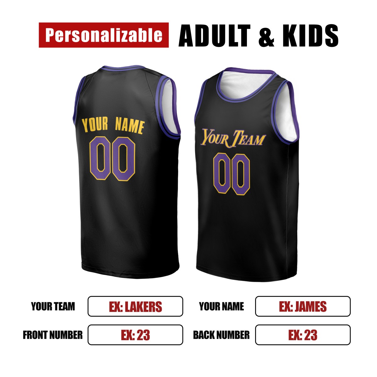 Personalized Los Angeles Lakers Basketball Jersey - Black 2025/26 Swingman City Style, Custom Name & Number-2