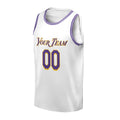 Personalized Los Angeles Lakers Basketball Jersey - White Fast Break Association Style, Custom Name & Number-3