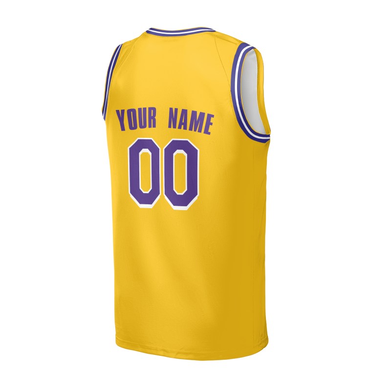 Personalized Los Angeles Lakers Basketball Jersey - Yellow Swingman Icon Style, Custom Name & Number-4