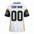 Personalized Los Angeles Rams 2001 Football Jersey – White Retired Player Style, Custom Name Patch, Team Name, Number & Logo-4